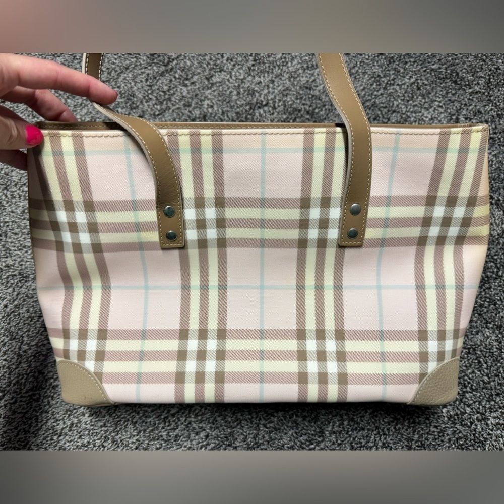 Burberry vintage pale pink Nova Check tote handbag - Picture 2 of 16
